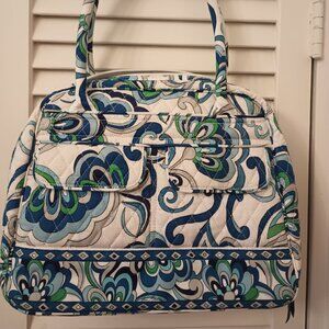 VB Large Bowler Satchel in Mediterranean White Pattern